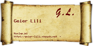 Geier Lili névjegykártya